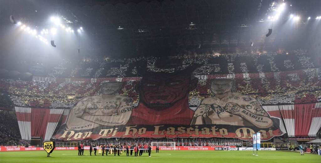 El increíble mosaico que hicieron los hinchas del Milan