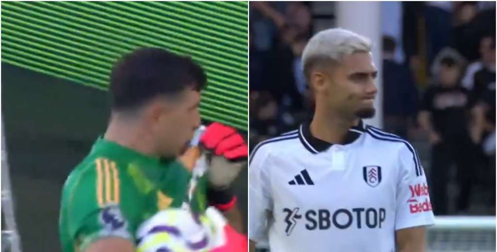 Les mostr&oacute; el escudo: Dibu Mart&iacute;nez le tap&oacute; un penal a Andreas Pereira y festej&oacute;