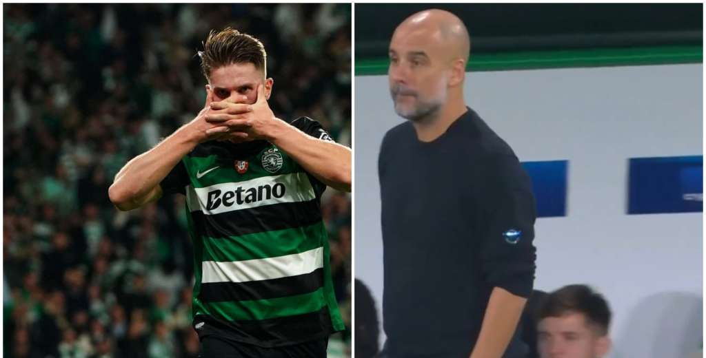 Guardiola no lo puede creer: Sporting le metió 2 goles al City en 2 minutos