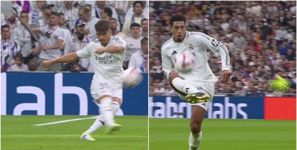 Su primer pelota: Asencio debut&oacute; y puso este pase desde 70 metros a Bellingham