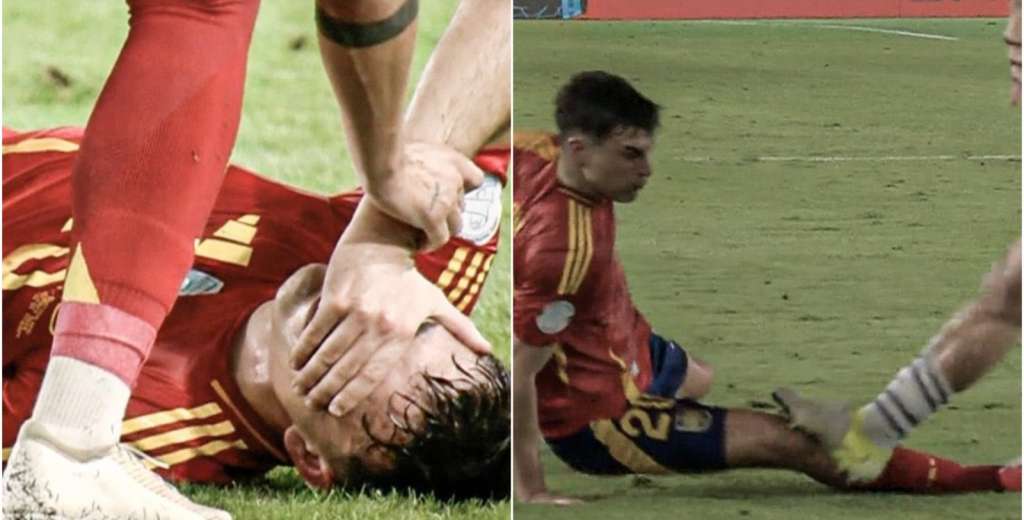 No lo rompi&oacute; de milagro: la brutal patada de Amdouni a Pedri