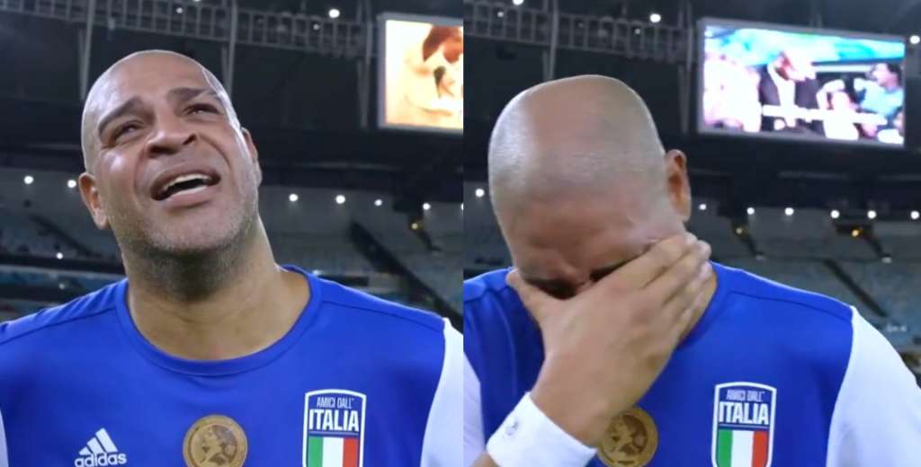 En su partido despedida: Adriano recibi&oacute; "un saludo" de su padre y se larg&oacute; a llorar
