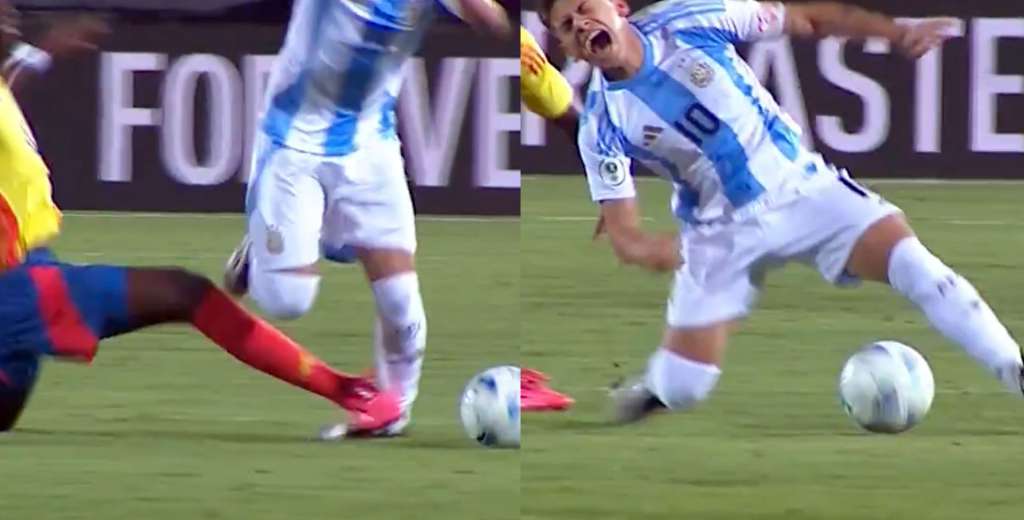 Iban 6 minutos de juego y casi lo quiebra a Echeverri: la terrible patada