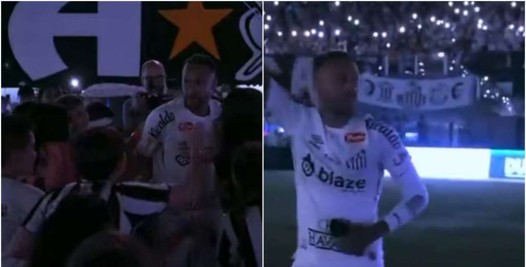 Emoción total en Vila Belmiro: Neymar entró al campo y el público explotó