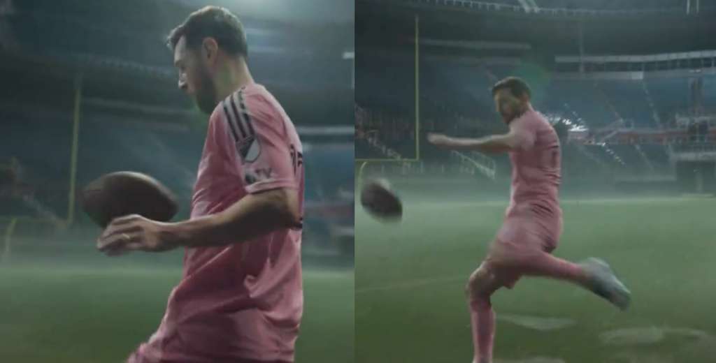 Messi rompió todo en el Super bowl: el video con una pelota de fútbol americano