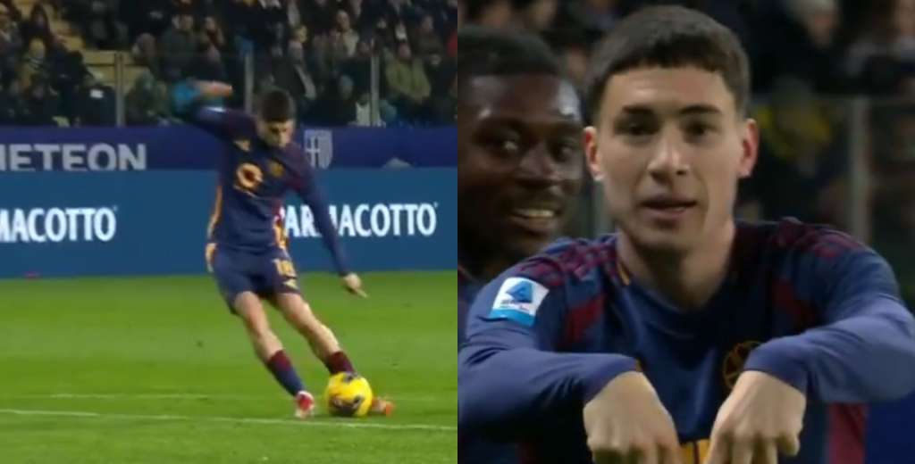 ¡A lo Maradona!: infernal golazo de tiro libre de Soulé en la victoria de Roma