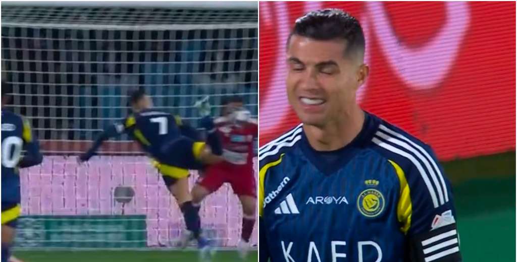 El paso del tiempo: Cristiano quiso hacer un escorpión, lo erró y acabó en el suelo
