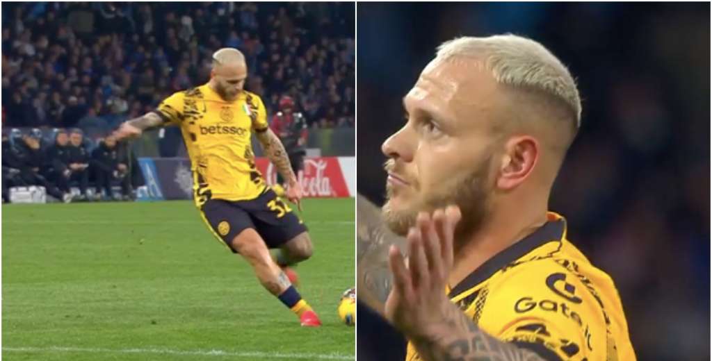 Dimarco le pegó como Messi, hizo un golazo y festejó como Cristiano Ronaldo