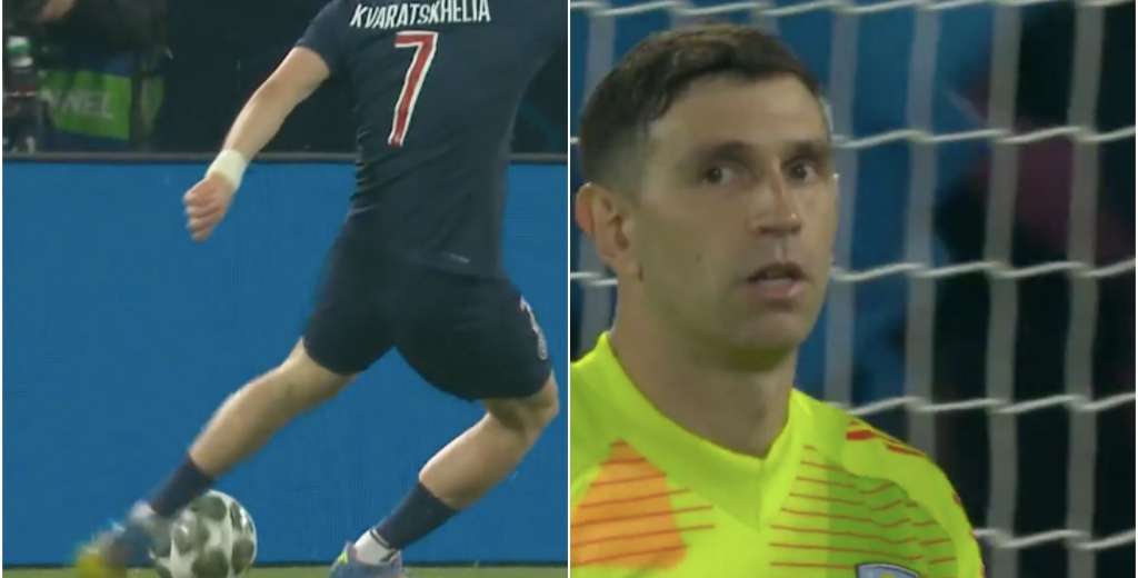 Por esto pagaron 75 millones: Kvaratskhelia lo dejó clavado al Dibu Martínez
