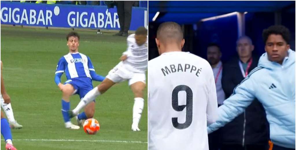 No lo fracturó de milagro: Mbappé deja una patada salvaje y se fue expulsado