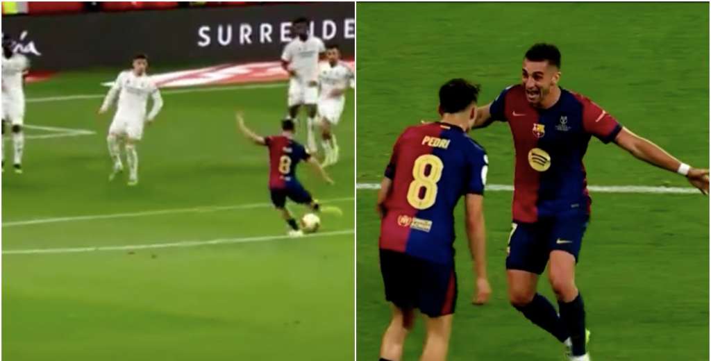 Pedri se perfiló y remató como Andrés Iniesta: se la colgó del ángulo a Courtois