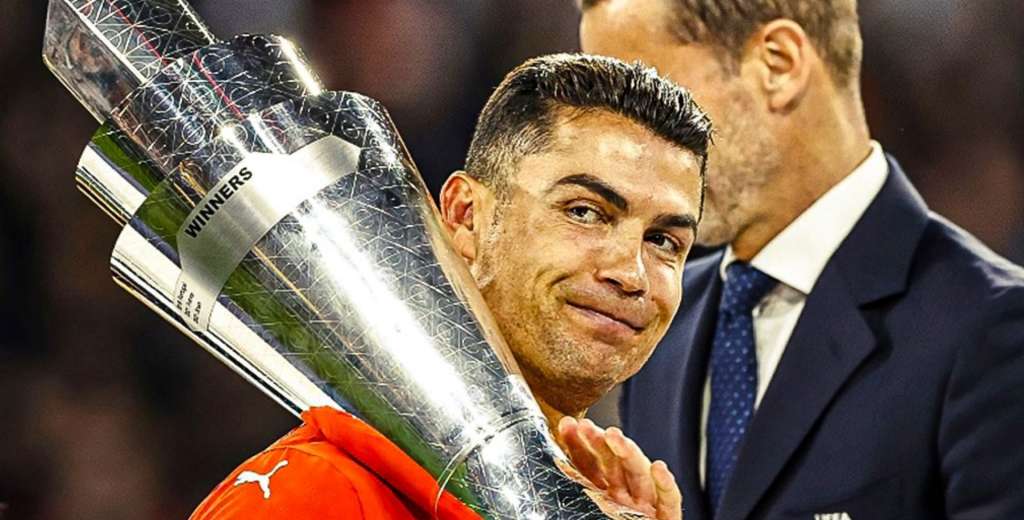 En llamas: la reacci&oacute;n de Yamal mientras Cristiano levantaba la Nations League