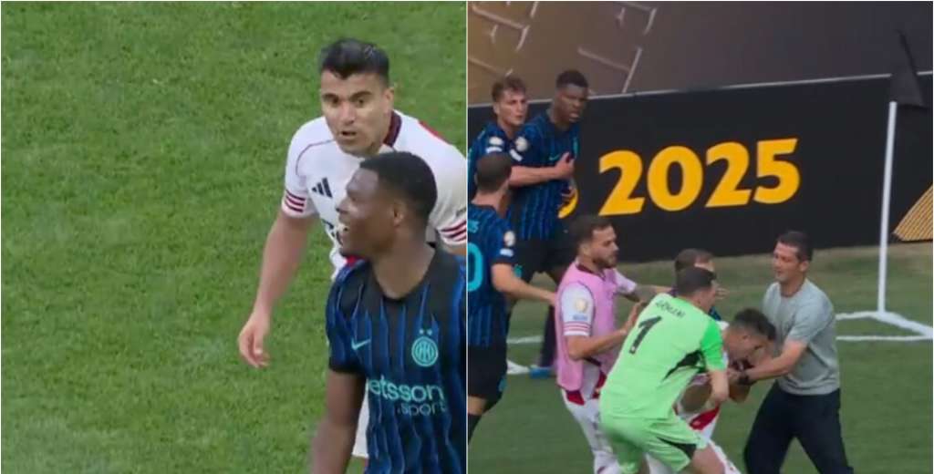 Un final penoso: Marcos Acu&ntilde;a lo corri&oacute; a Dumfries para pelearse cara a cara