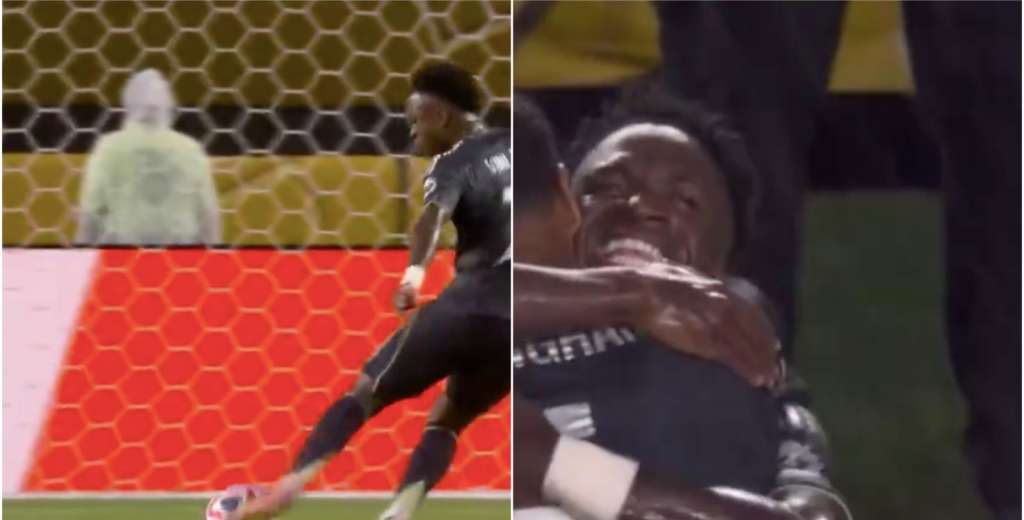 Vinicius imparable: bailó a dos defensores y definió para el 1-0 del Madrid