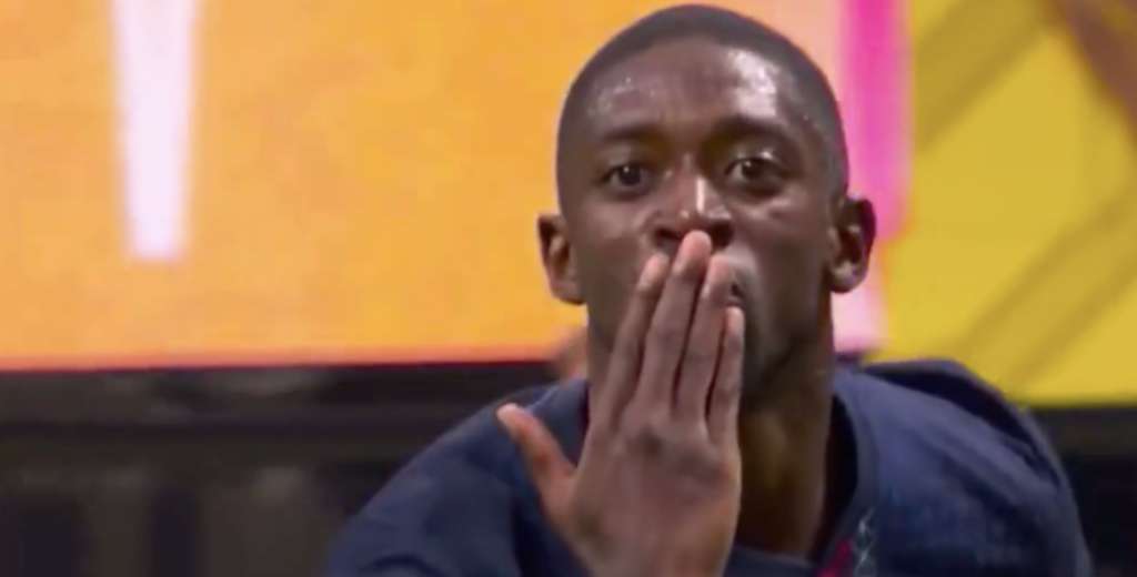 Demb&eacute;l&eacute; hace un golazo al minuto 95 y deja el mejor festejo: dedicado a Diogo Jota
