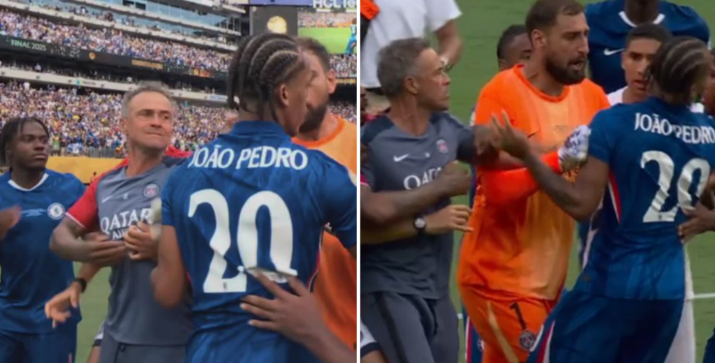Escándalo brutal: Luis Enrique le pegó en el cuello a Joao Pedro