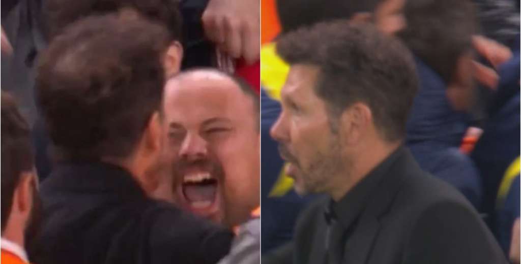 Un hincha del Liverpool le gritó el gol en la cara a Simeone y acabó de la peor forma