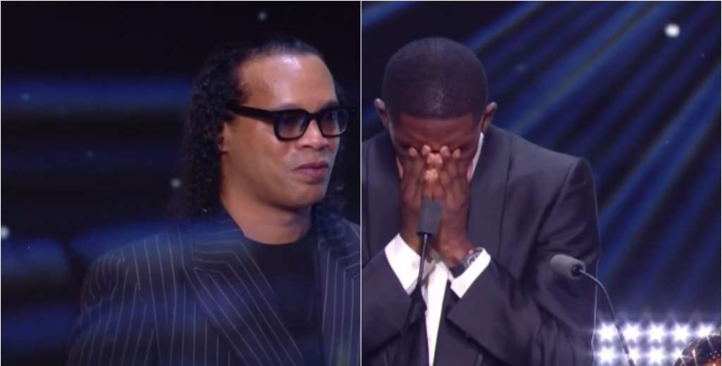 Una imagen brutal: Dembélé se puso a llorar y hasta Ronaldinho se emocionó