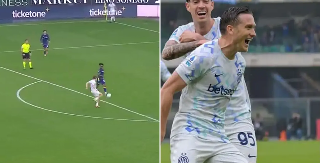 Inter y el gol del mes: Zielinski le pegó en el aire y le rompió el arco al Verona
