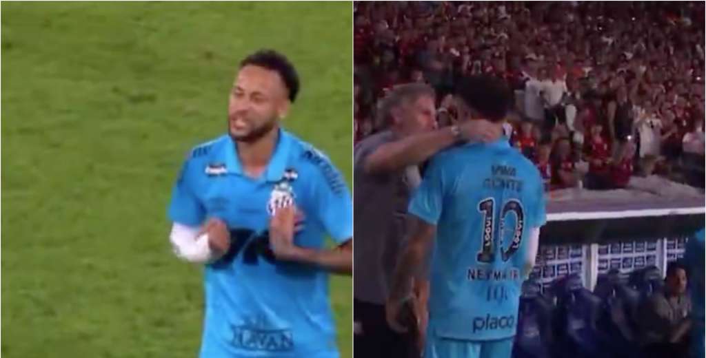 85 minutos, Santos perdía 3-0 con Flamengo y Neymar estalló por salir del partido