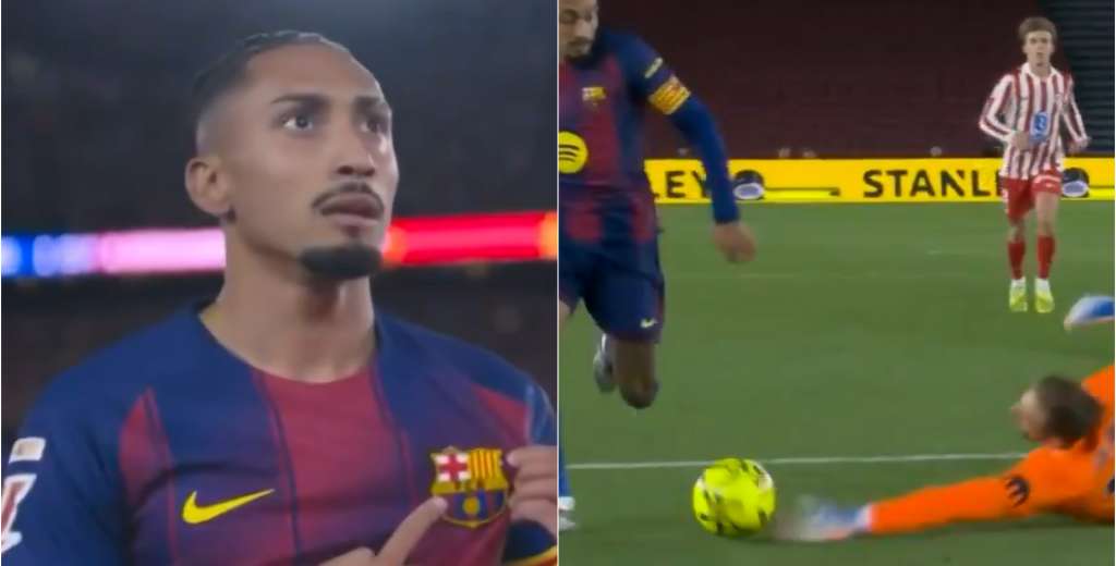 Raphinha dejó desparramado a Oblak en el suelo y puso el 1-1 ante el Atlético