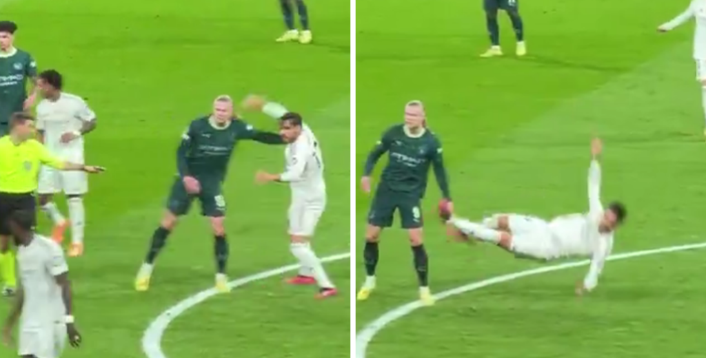 Asencio empujó, Haaland lo revoleó y se quejó: "Desde el primer minuto..."