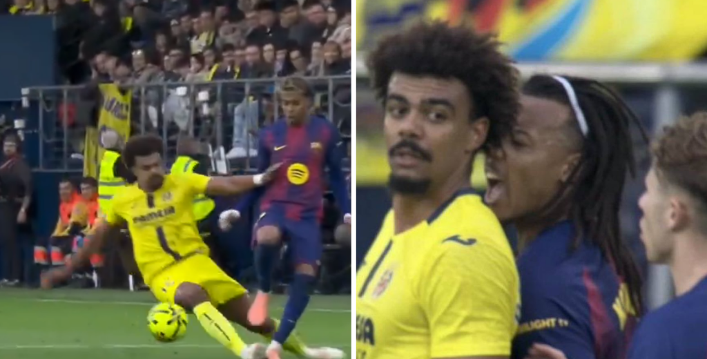 Patada criminal de Renato Veiga a Lamine: lo levantó por el aire y roja directa