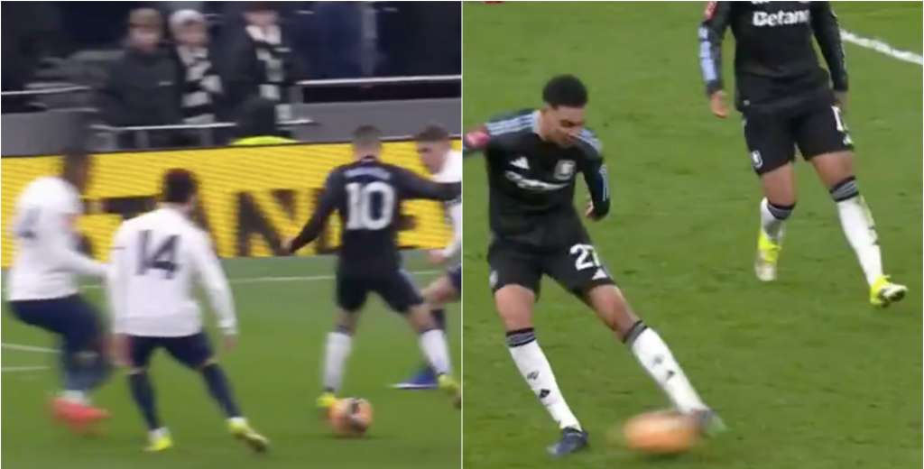 Entre tres y en el área: Buendía y la asistencia de taco para hundir al Tottenham