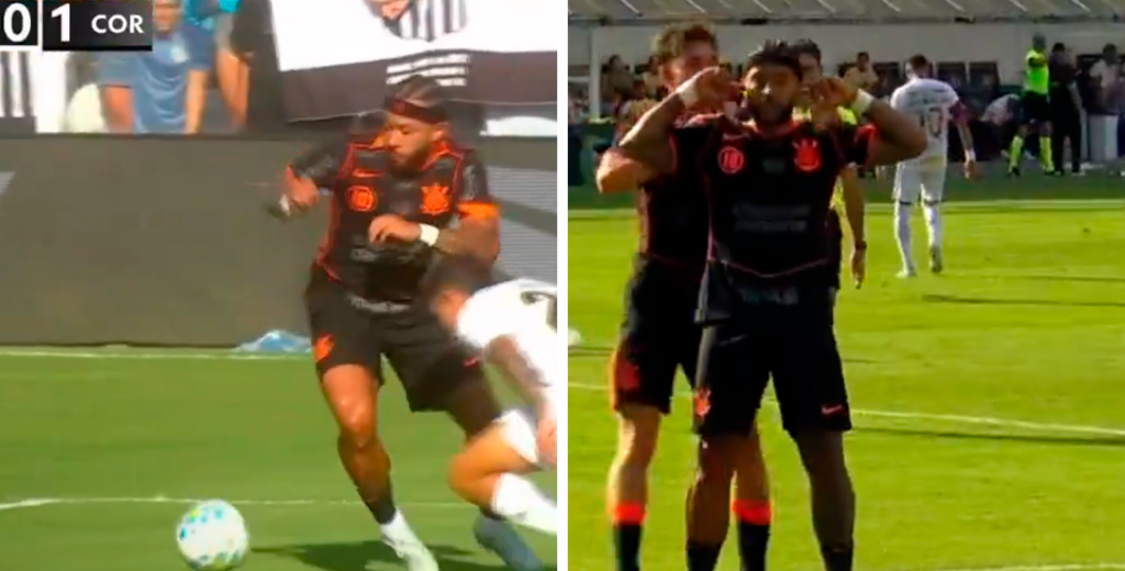 Mucha clase de Depay: enganche y golazo de Corinthians al Santos de Neymar