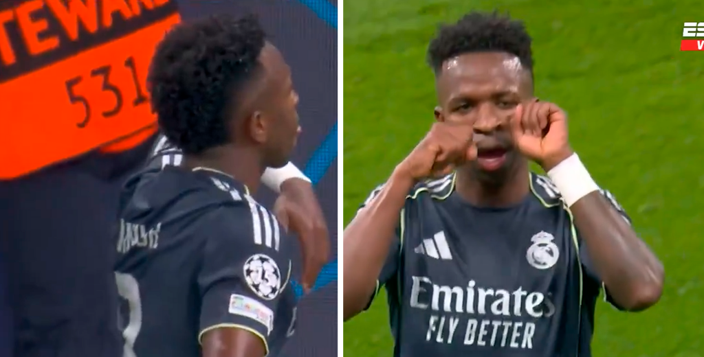 Después llora y protesta: el festejo de Vinicius a los hinchas del City