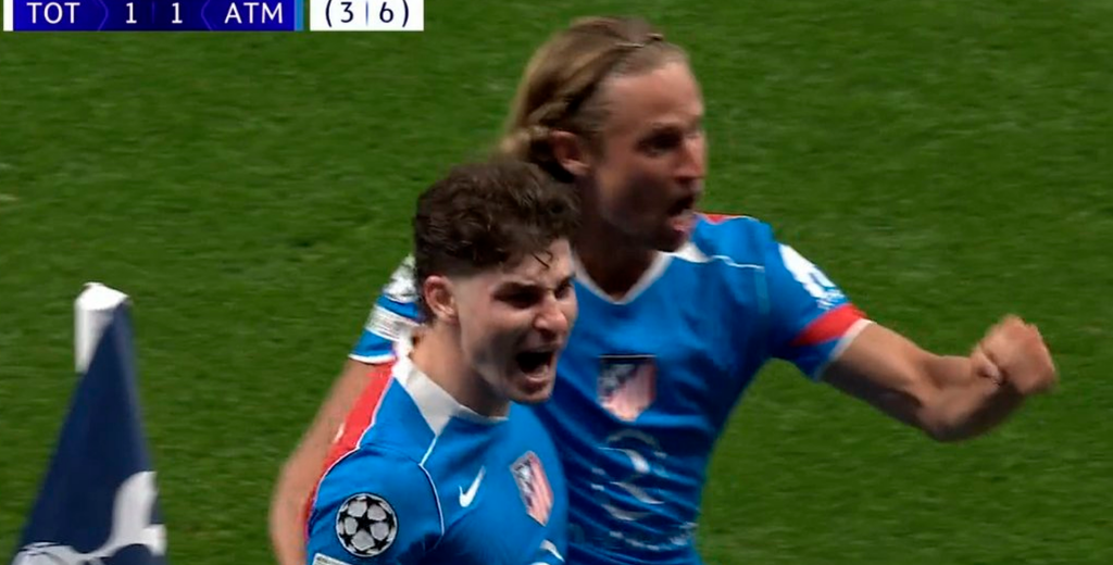 Julián es fulminante: contragolpe, control y le voló el arco al Tottenham