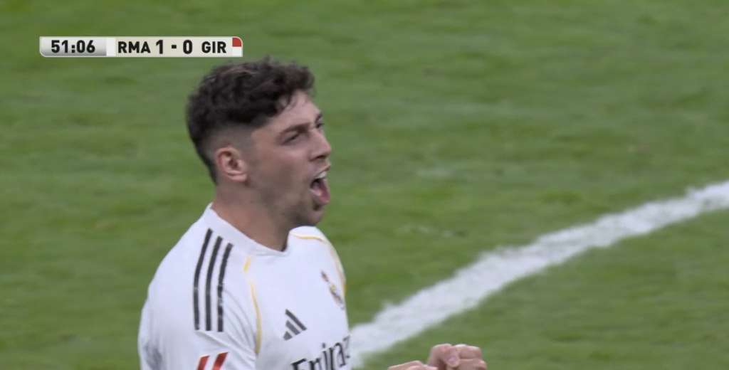 Una costumbre: Fede Valverde control&oacute; y le vol&oacute; el arco al Girona desde 25 metros