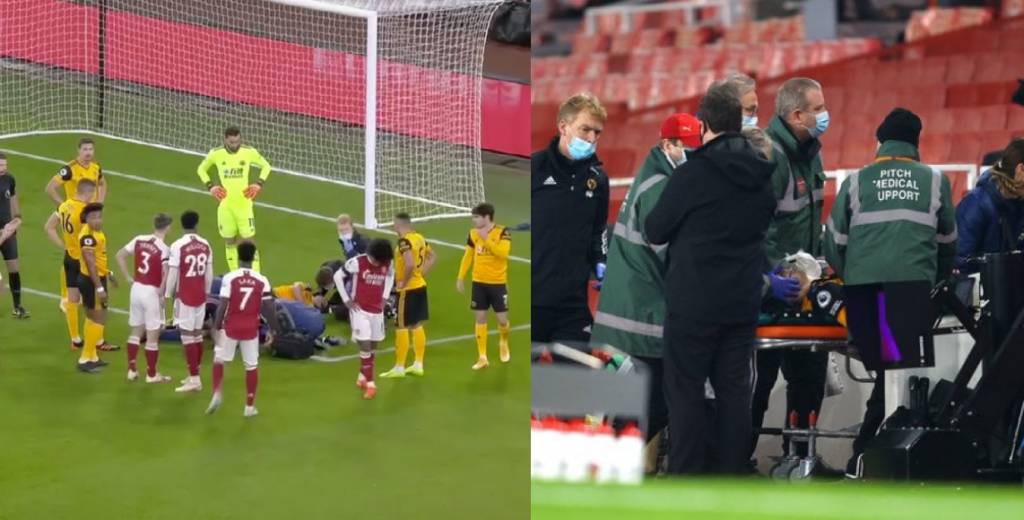 Tuvo un choque con David Luiz y se fue en camilla