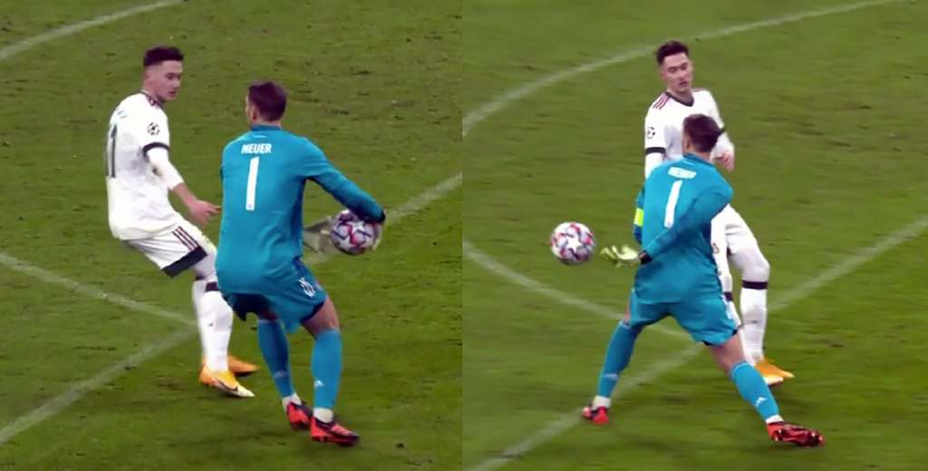 Neuer iba a sacar y le hizo un amague terrible a un rival