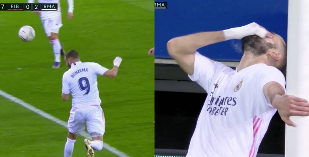 Benzema se perdió un gol insólito y se quería morir