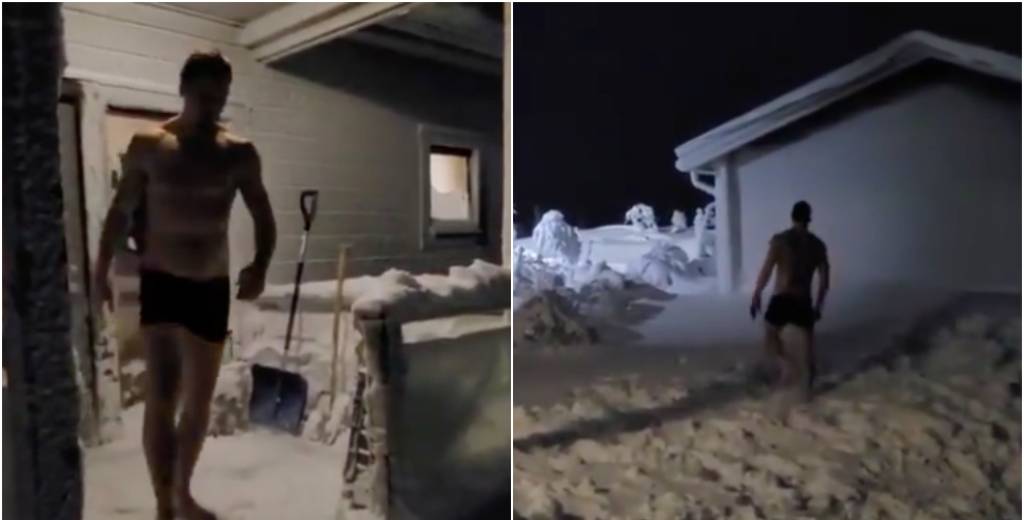 Ibrahimovic se mete en la nieve sin ropa para mostrar su poder...