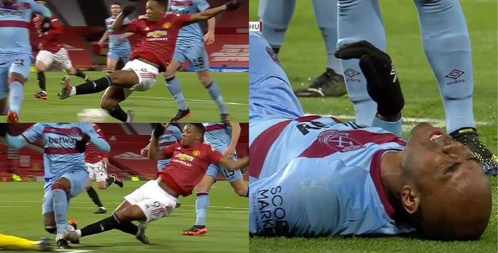 La terrible patada que metió Martial y ni siquiera fue amarilla