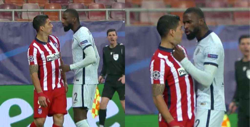 Rudiger se volvi&oacute; loco y agarr&oacute; del cuello a Luis Su&aacute;rez
