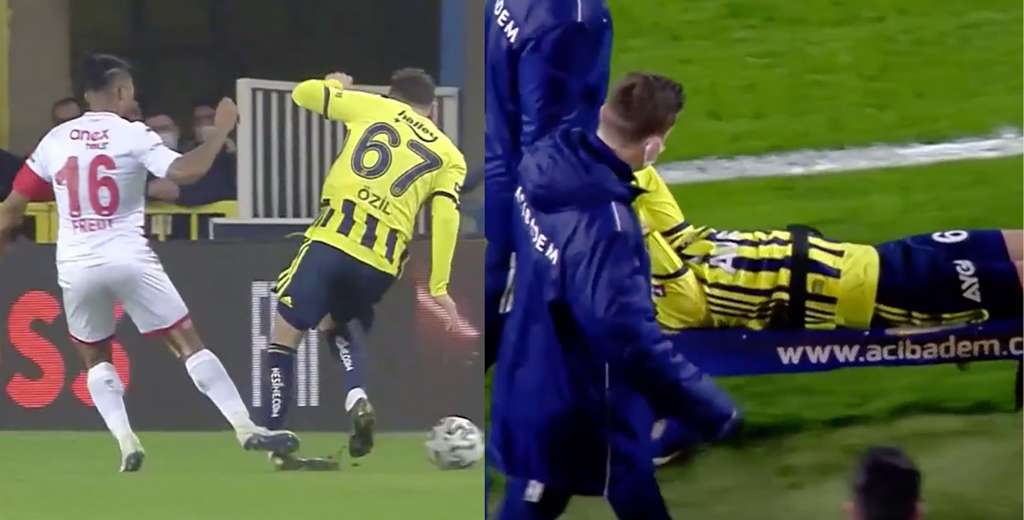 Özil se rompió todo y tuvo que salir en camilla