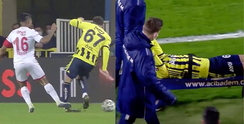 Özil se rompió todo y tuvo que salir en camilla