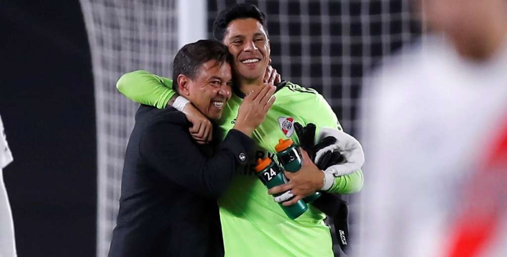 El abrazo entre Gallardo y Enzo P&eacute;rez