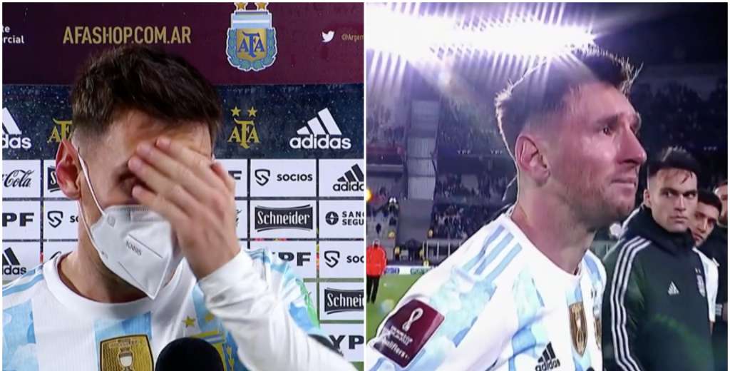 Messi se quiebra en c&aacute;mara: no puede hablar y se larga a llorar