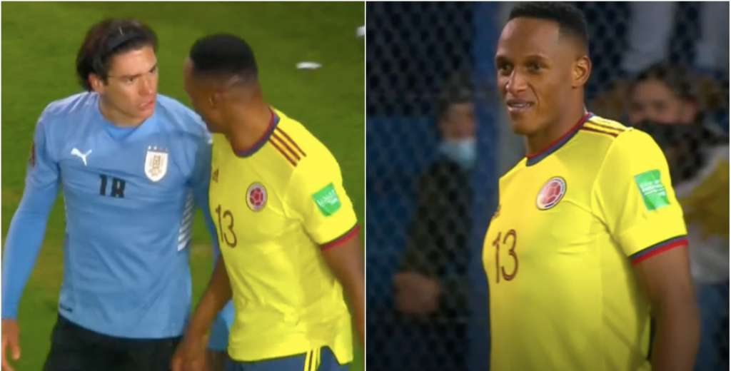 Yerry Mina lo hizo calentar a Darwin N&uacute;&ntilde;ez: se le ri&oacute; en la cara