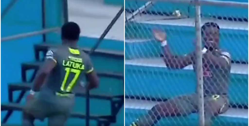 Genial: convirti&oacute; un gol y fue directo a la tribuna para aplaudirse