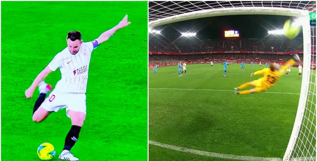Descomunal golazo: misil de Rakitic que se clava en el ángulo