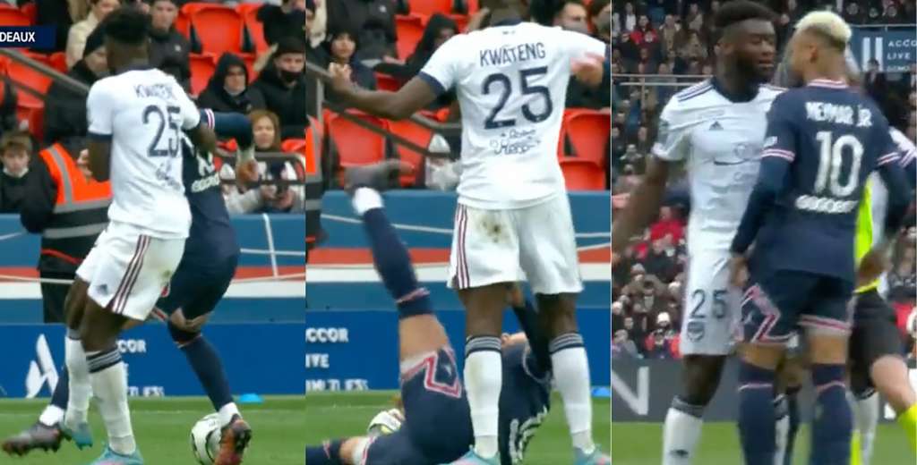 Le meti&oacute; una patada terrible y Neymar casi le pega