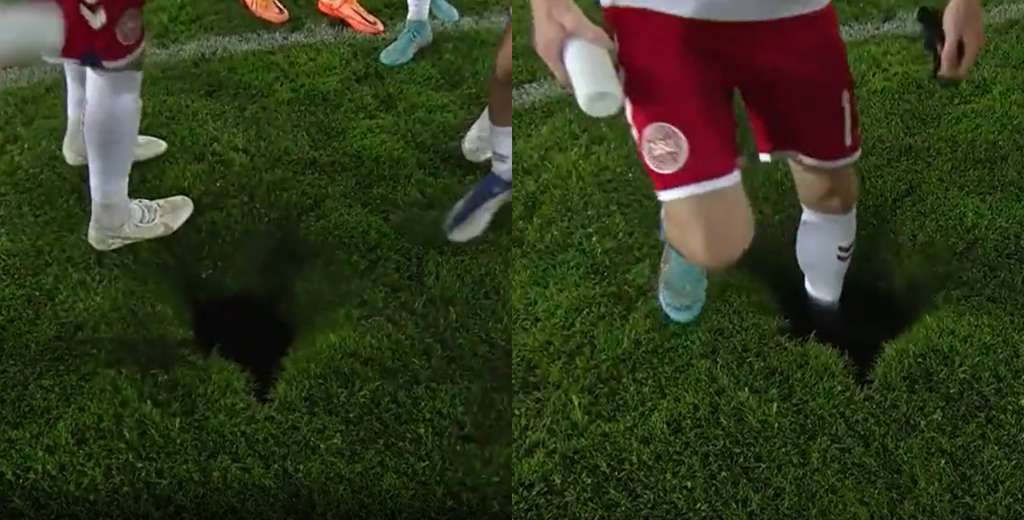 Termin&oacute; el partido de Nations League y se hizo un pozo en el c&eacute;sped