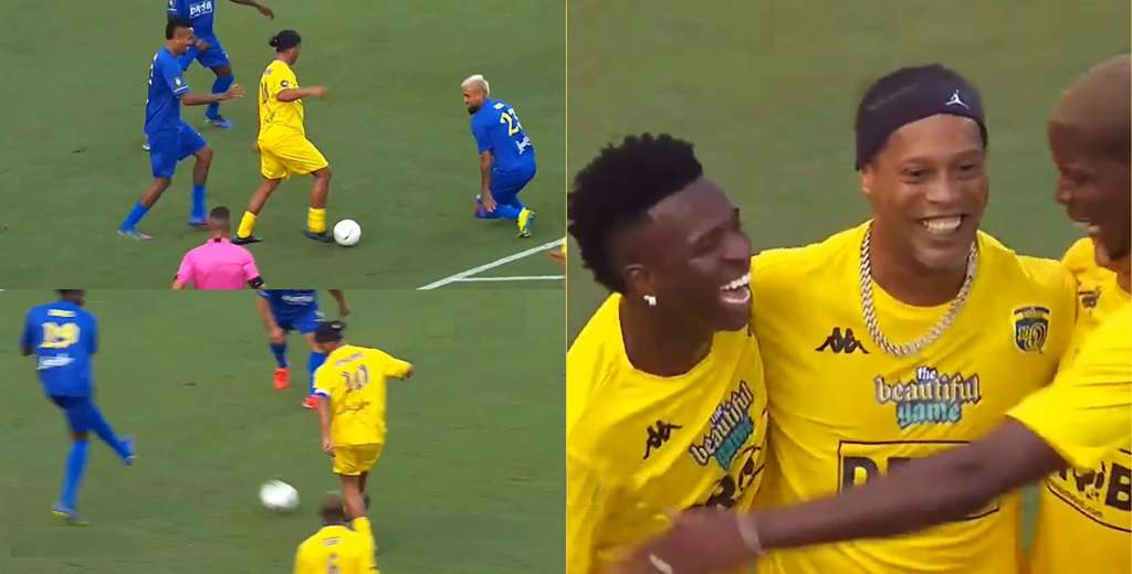 Todav&iacute;a es un crack: Ronaldinho jug&oacute; un amistoso y meti&oacute; un golazo