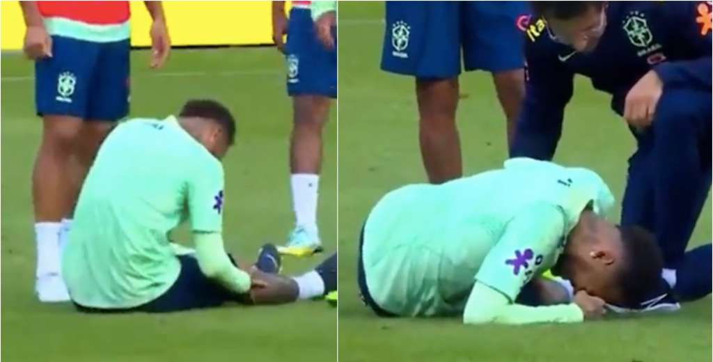 Todo Brasil se paraliz&oacute;: Neymar se revuelca de dolor en su rodilla