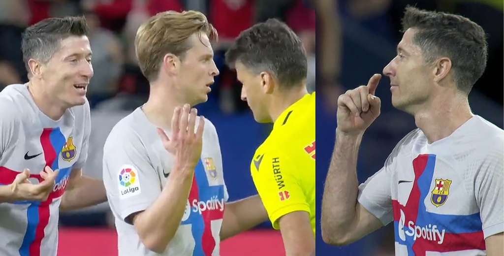 Esc&aacute;ndalo: a Lewandowski lo expulsaron y se fue haciendo un gesto 